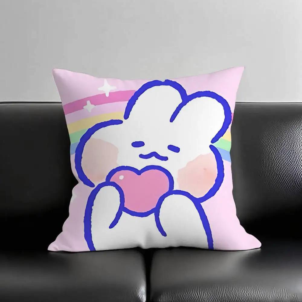 Kanin M-Mongmong Kuddfodral Kudde Nordic Vintage Stil Kuddfodral Hem Vardagsrum Soffa Soffa Sittplats Dekor