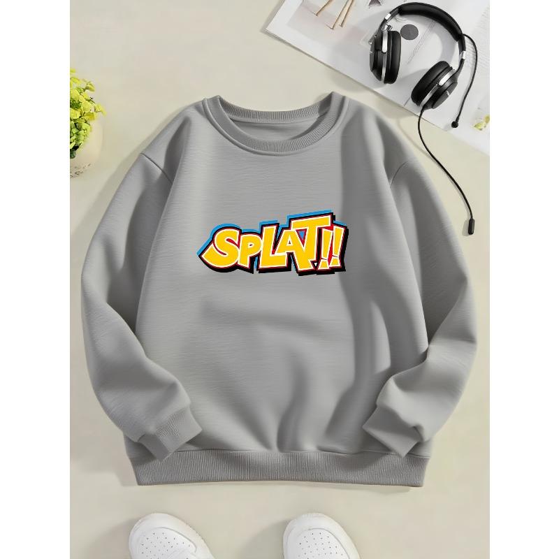 Kids Sweatshirt ,Winter Warm Sweatshirt  for with Football & Print, Christmas & Halloween Outfits, Easy, Casual Attire