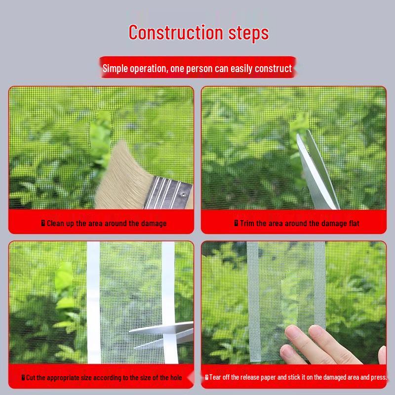 Mosquito & Insect Screen Repair Patch - Self-Adhesive Mesh for Window Widening Weep Holes and Patching.