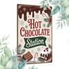 Putuo Decor 1pc Christmas Vintage Metal Tin Sign, Hot Chocolate Station, Wall Art Decor for Christmas Party, Gift for Birthdays,