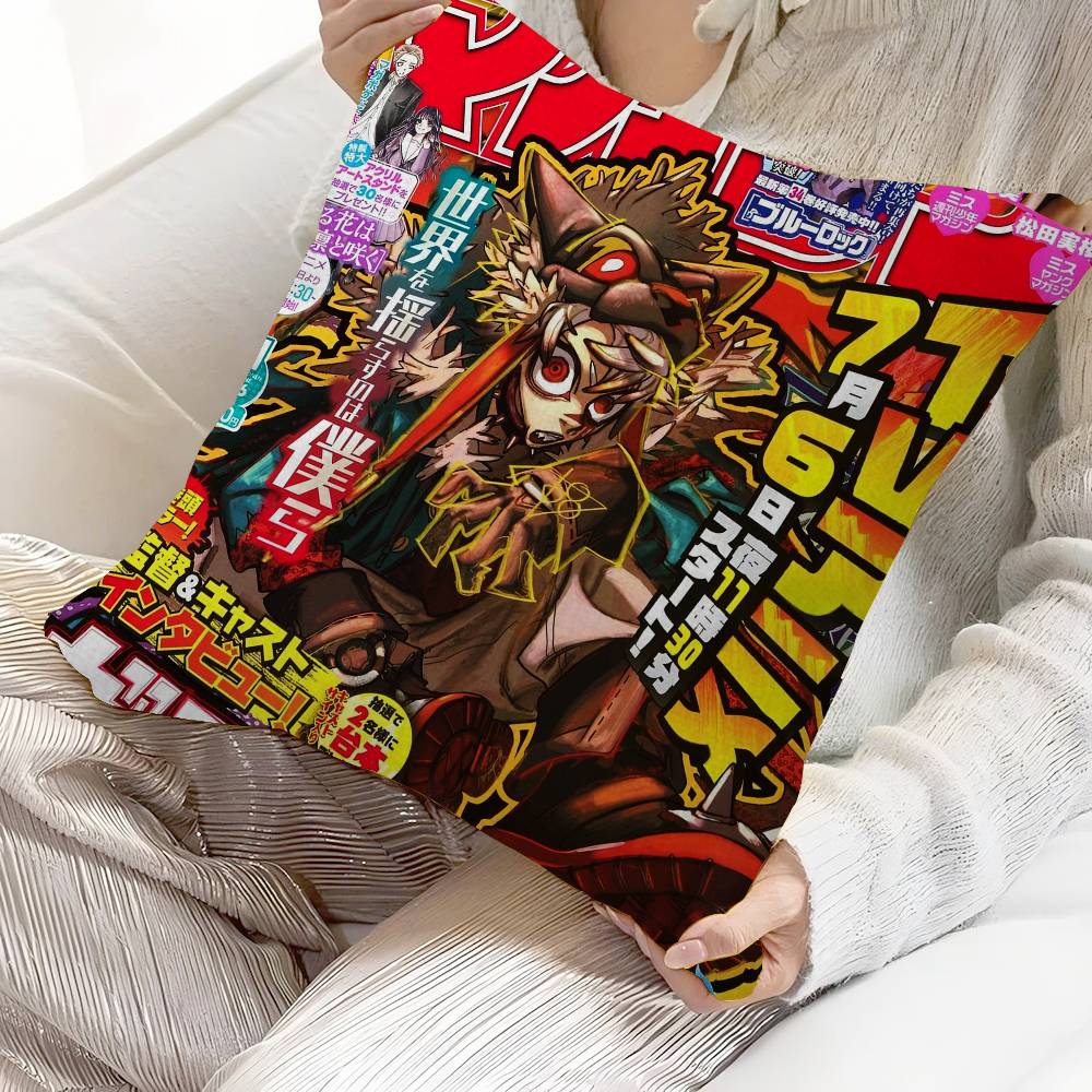 

Japanese Supernatural Combat Anime GGachiakuta Pillow Cover For Bedroom Room And Living Room Sofa Decorative Cushion Cover 30x30 cm