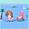 Cute Cartoon Mermaid Pvc Figurine Aquarium Decoration Shell Hair Craft Ornament