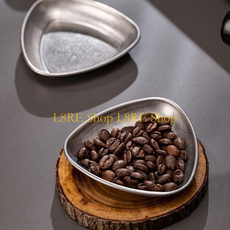 L8RE Stainless Steel Sauce Dish Plate Practical Dosing Tray Coffee Bean Weighing Plate Suitable for Snacks Fruits Coffee Bean