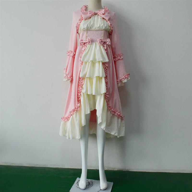 Medieval Retro Gothiced Court Dress Roya Square Neck Bowknot Women Costume