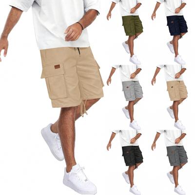 Pánské elastické kalhoty s rovnými nohavicemi, stahovací šňůrkou, kapsami a cargo kapsami, horské kalhoty