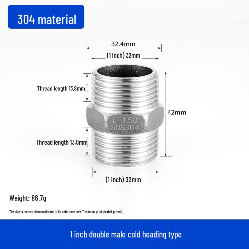 Stainless Steel Extended Reducing Coupling 6-Point to 4-Point Faucet Pipe Fitting