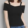 2024 Summer Korean Off-Shoulder Suspender T-Shirt – Women's Slim Fit Top