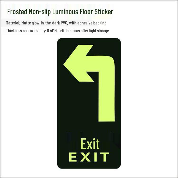 Glow-in-the-Dark Fire Exit Safety Sticker - No Electricity Needed for Stairwell Evacuation