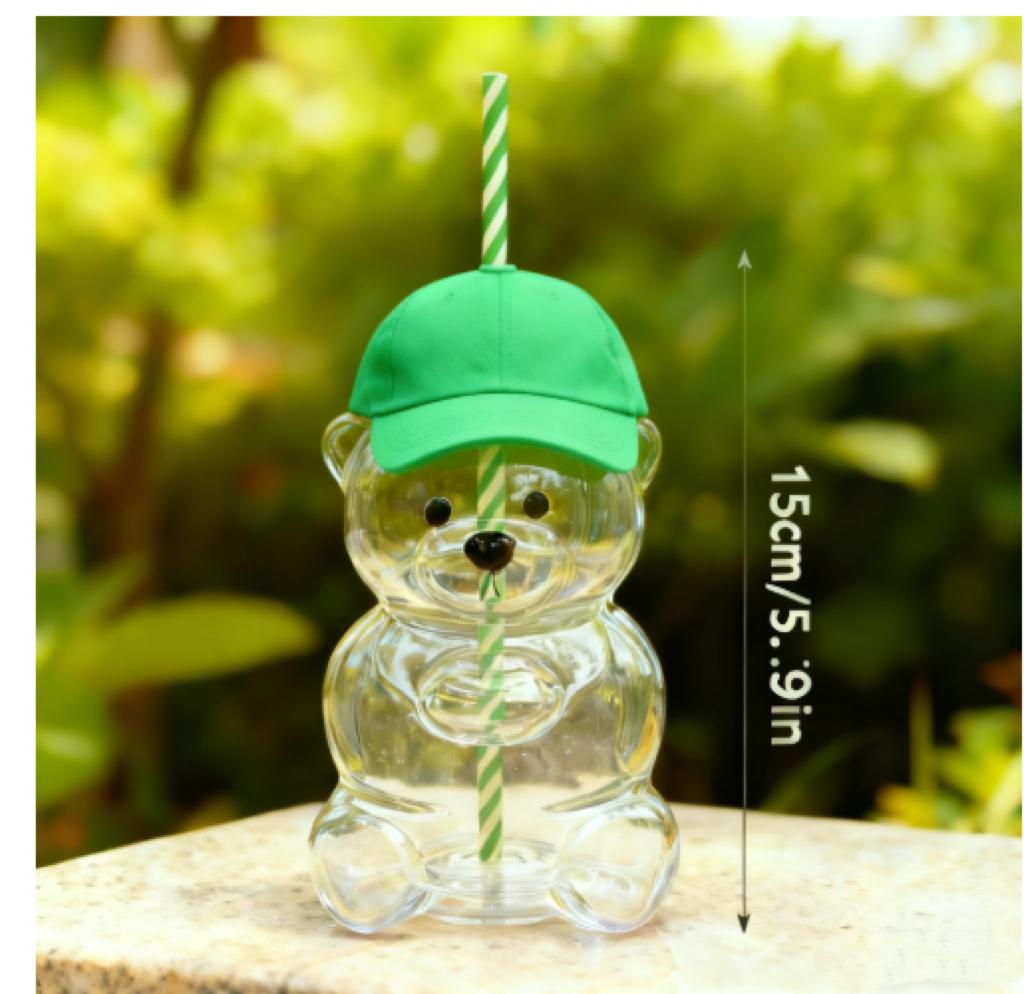 2026 Neu im Angebot Bär Glasbecher mit Strohhalm Kaffeetasse Niedliche Cartoon Kreative Glas Saftbecher Teetasse Trinkgeschirr