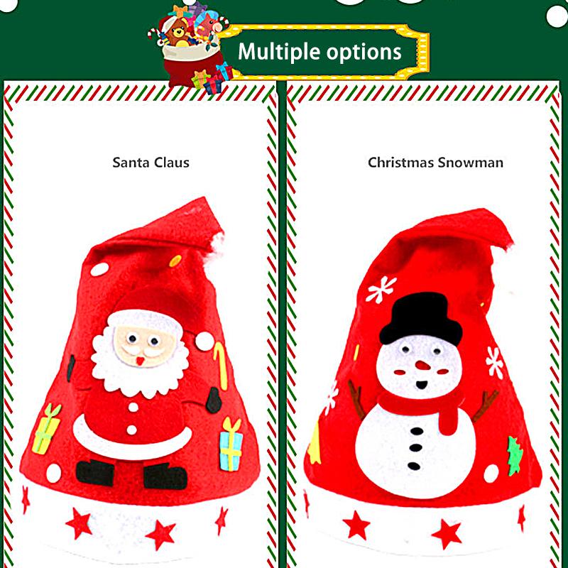 3Pcs/Set Craft Kit Creative Cartoon New Christmas Hat Personality Non-woven Toys Handmade For Children High Quality