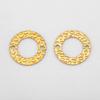 10Pcs Stainless Steel Embossed Pleats Double Hole Circle Charm Pendant Necklace Cabochon Tray Bezel Blank Setting Jewelry Making