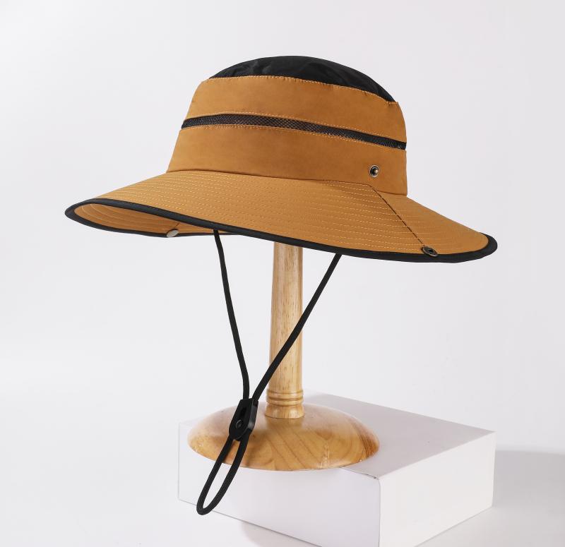 9cm Wide Brim Sun Hat Men Women UPF 50+ UV Protection Mesh Breathable Fisherman Cap Waterproof Outdoor Hiking Fishing Beach Hat