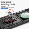 For Samsung Galaxy Z Flip7 FE 5G/Z Flip6 5G Case Military Grade Ring Kickstand PC + TPU Phone Cover