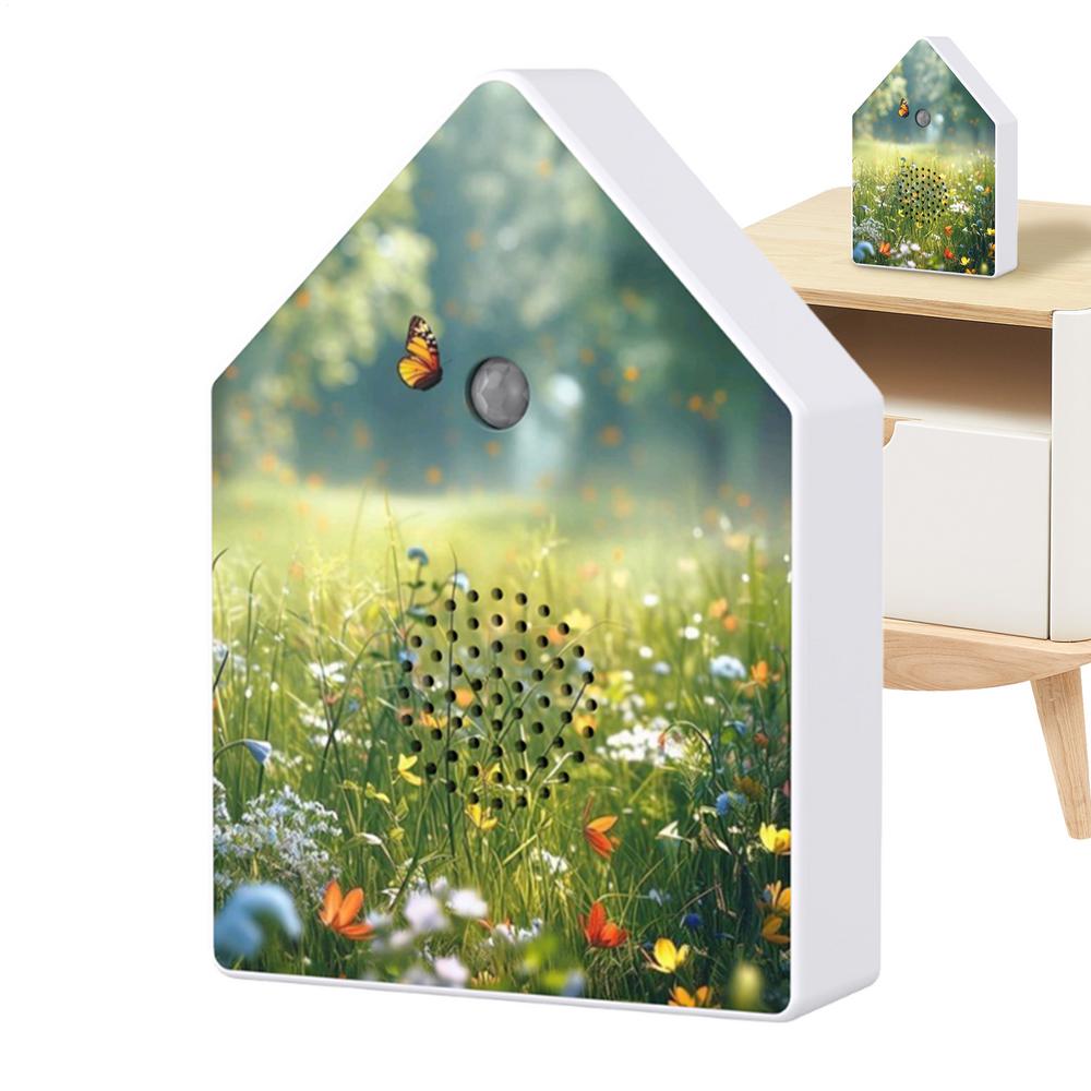 

Музыкальная шкатулка для птиц Устройство белого шума с таймером Шкатулка с пением птиц с датчиком движения для дома Сада Спальни Ванной Комнаты Йоги Спа