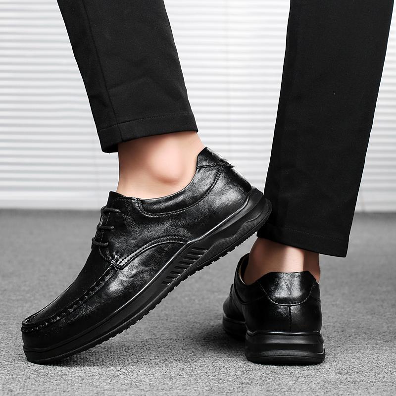 Men Casual Shoes Genuine Leather Breathable Men Sneakers  Male Comfortable Cow Leather Flat Footwear Business Formal Shoes