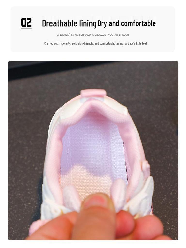 2025 Spring/Autumn Breathable Cartoon Skate Shoes for Girls - Comfortable & Cute Casual Children's Sports Footwear