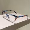 Irregular Pattern Contrasting Plastic Cat Eye Frame Reading Glasses Casual and Fashionable Anti Blue Light Presbyopia Eyeglasses