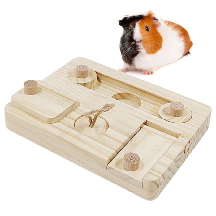 Rabbits Wooden Feeder Board Guinea Pigs Chinchillas Treats Dispenser Pet Supply
