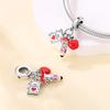 Charms Copper Seaside Series Red Wine Rose Dress Slippers Fashion Woman Pendant Bead Fit Original Bracelets Diy Jewelry Gift