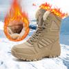 Winter Men's Boots Large Size Plush Warm Snow Boots Outdoor Fashionable Combat Boots Army Boots Classic Black Platform Sneaker