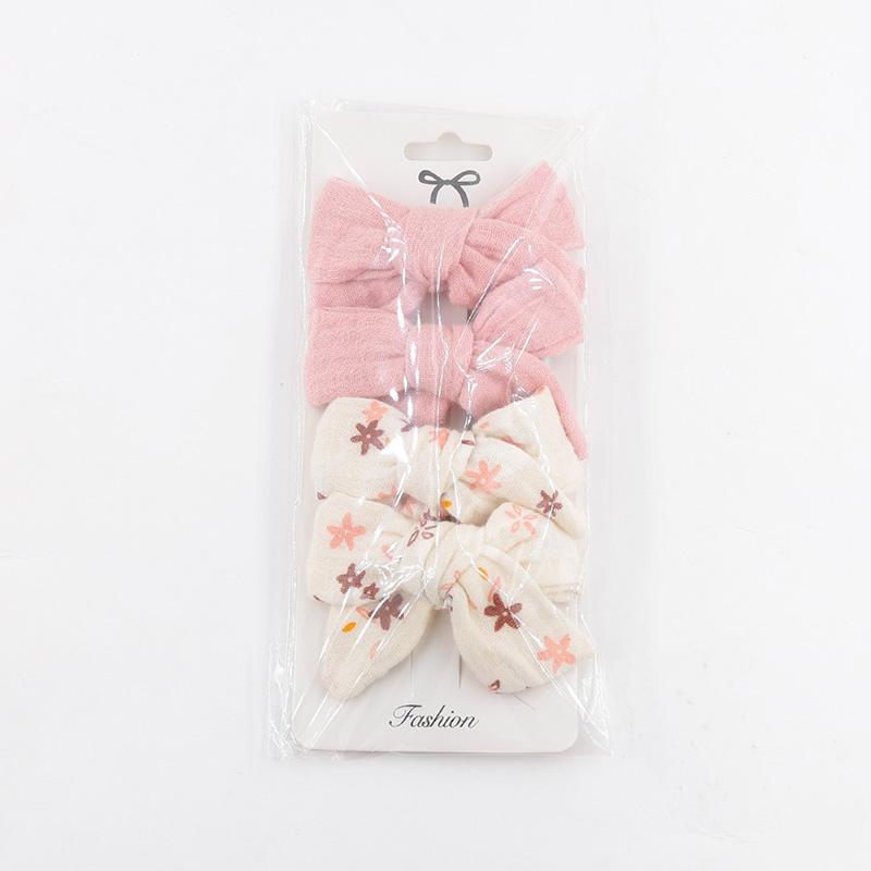 4PCS Bows Baby Hair Clips for Girls Cotton Kids Headwear Baby Hair Accessories Sweet Princess Hair Bows for Children Hairpin