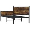 Vidaxl Metal Bed Frame, Without Mattress, Smoked Oak, 75X190 Cm