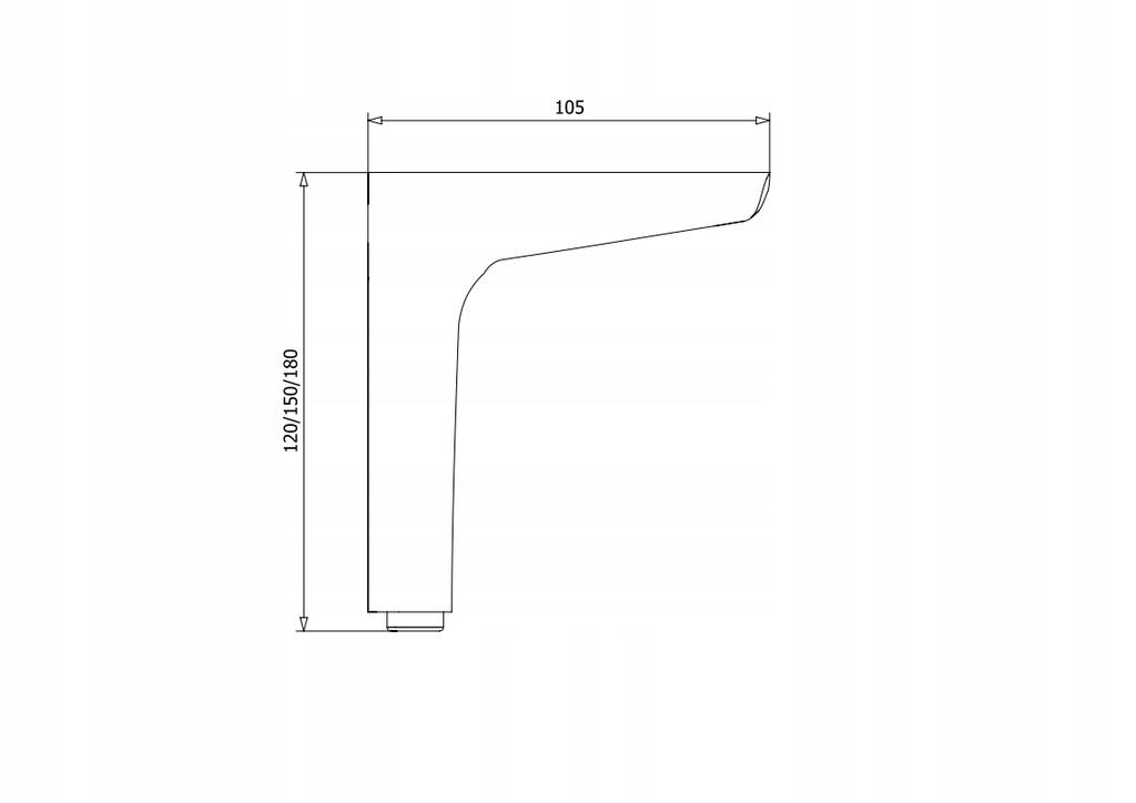 Furniture Leg Foot for Bed or Sofa, Gold Loft Style H150, Durable Sl013