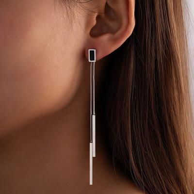 Vintage Lange Quaste Geometrische Quadratische Tropfen Ohrringe Für Frauen Koreanische Lange Gewinde Baumeln Ohrringe Modeschmuck Ohrringe Brincos