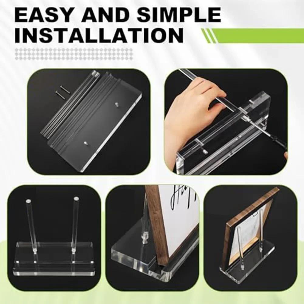 Compact Clear Acrylic Display Stand for Desktop For Photos Art and Books Holder with Stable Base 78 by 35 by 78 Inches