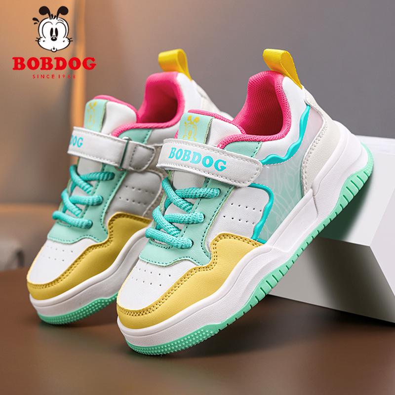 Bobodou Girls' Breathable Leather Canvas Shoes - Versatile Casual Sneakers for Spring and Autumn