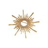 Vintage Zircon Sun Brooch Banquet Metal Glossy Brooch Long Hollow Sun Pin  Party