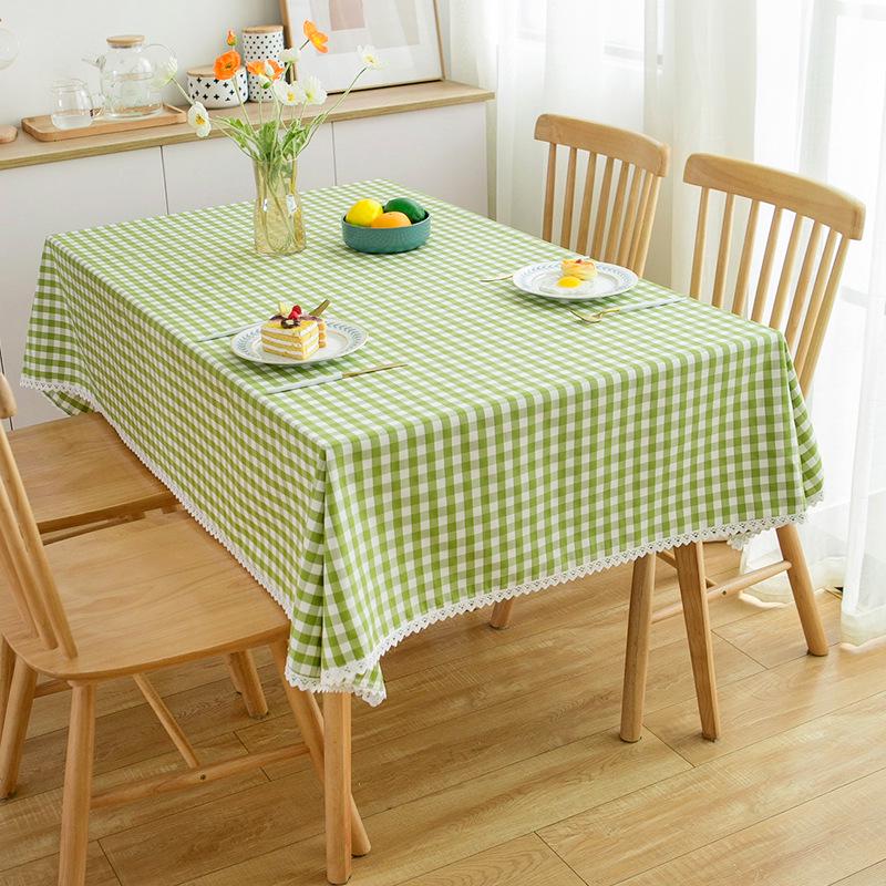 Ins Style Waterproof Wash-Free Plaid Tablecloth for Coffee and Dining Tables