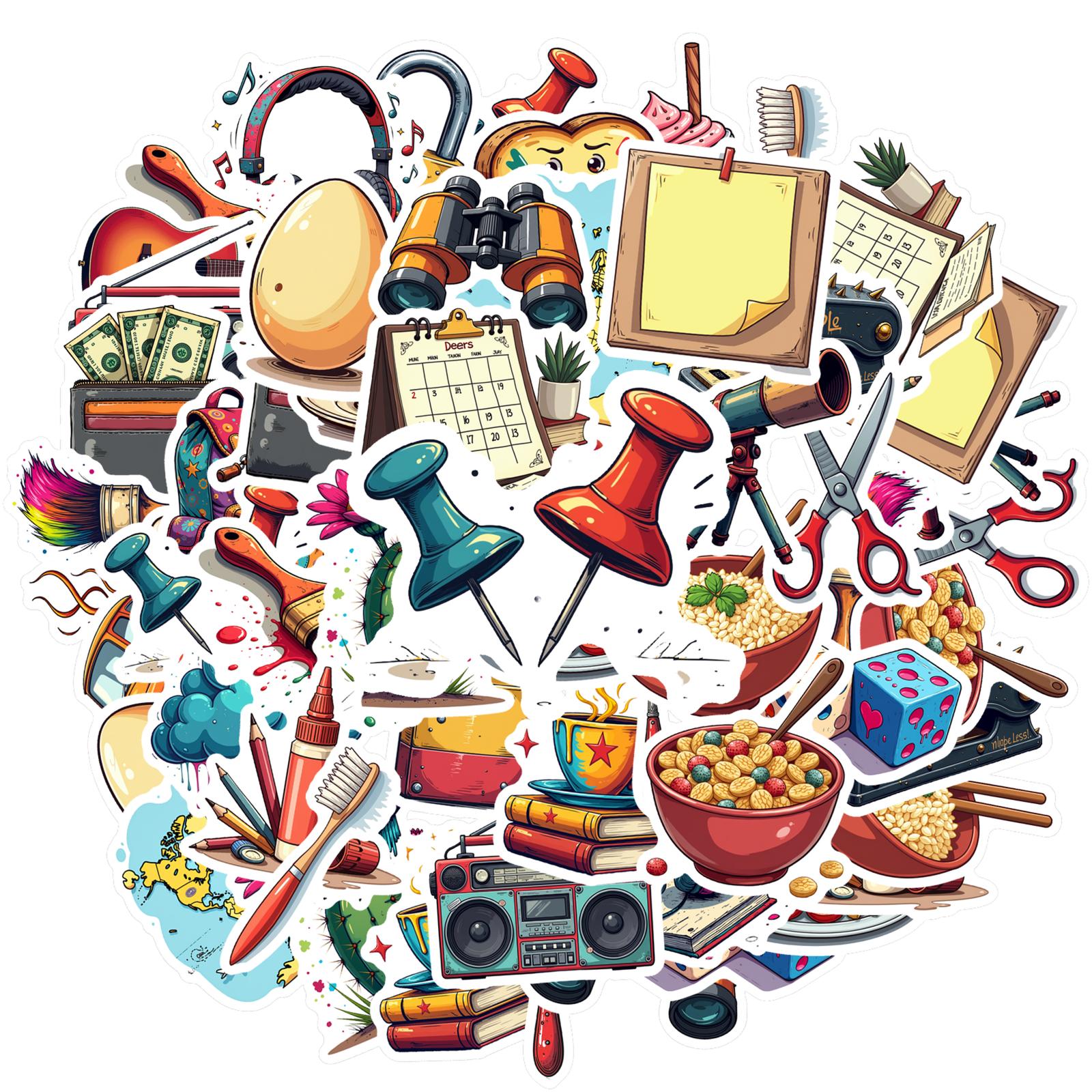 35pcs-100pcs Fun Music Decals Cartoon Daily Items DIY Stickers Travel Stickers For Phone Fridge Guitar