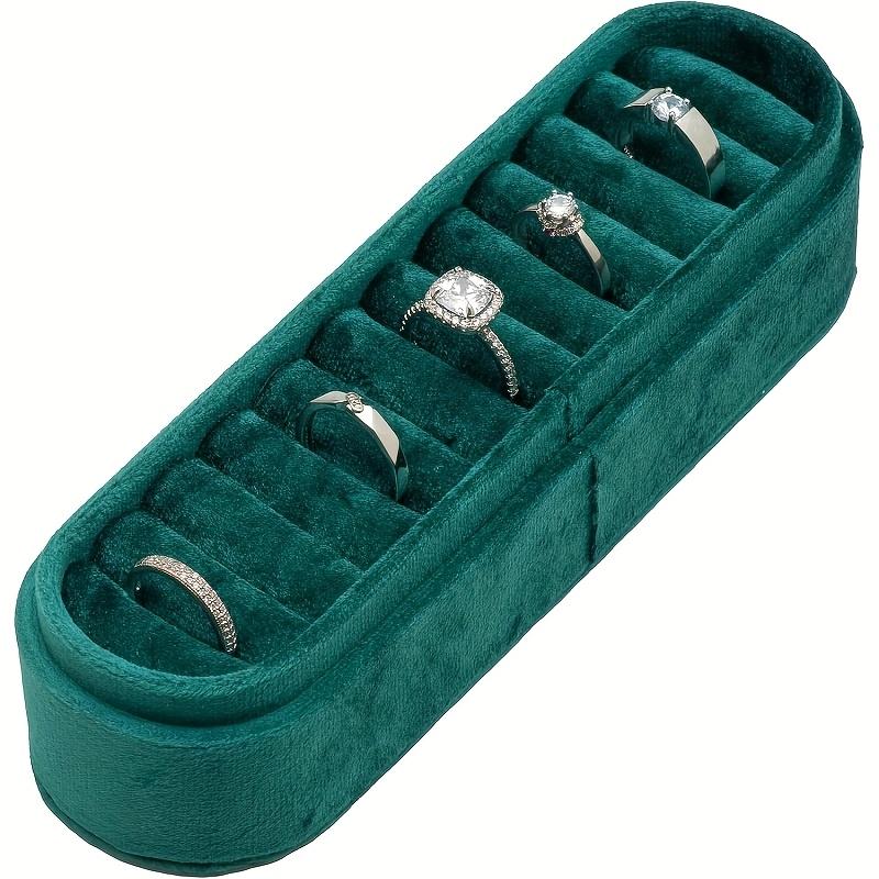 Velvet Oval Ring Display Case  Contemporary Style, Fabric Material, Tabletop Mounting, Perfect for Rings, No Electricity Required, Jewelry Boxes