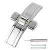 5x20mm 5x21mm Silver Solid Stainless Steel Clasp for Longines L2 L4 L8 Double-press Butterfly Clasp Replace Leather Strap Buckle