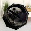 Galactic Empire: Death Star Over Lunar Landscape Wall ClockUmbrella, Portable 3-Fold Compact Umbrella for Men & Women Gift