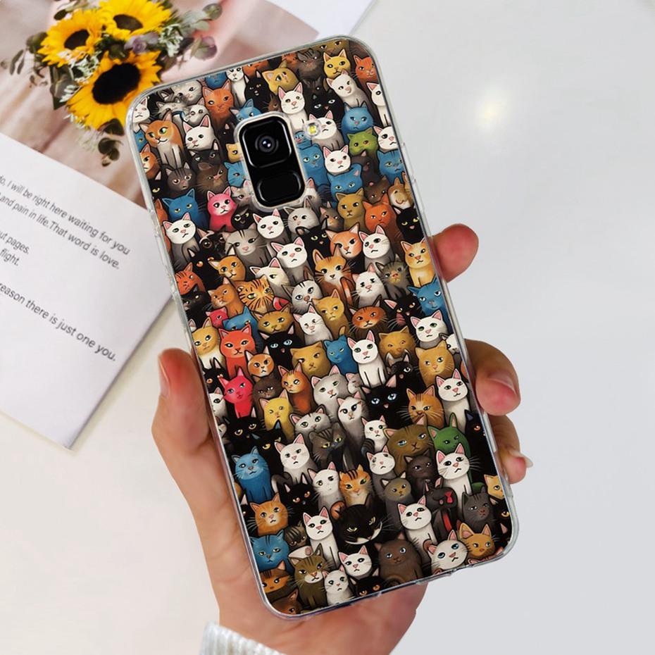 Schöne Hülle mit Aufdruck für Samsung Galaxy A8 (2018) / A8+ (2018) Weiche Silikon-TPU-Rückabdeckung für Samsung A8 A 8 Plus Handyhüllen