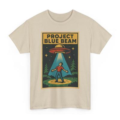 Project Blue Beam T-Shirt: Retro Comic UFO Verschwörung T-Shirt