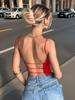Cross-border Influencer Ice Silk Spaghetti Strap Camisole: Solid Color Slimming Bandeau Vest