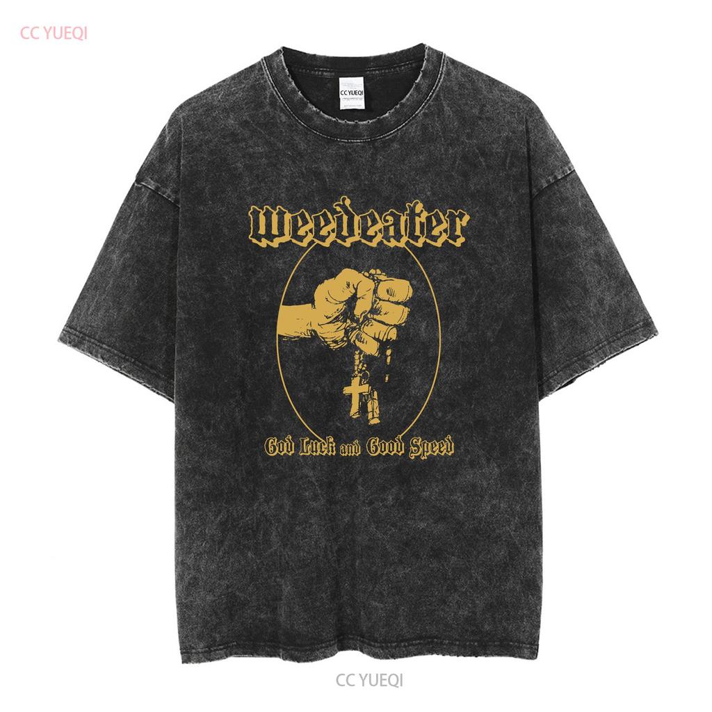 Maglietta Weedeater banda God Luck And Good Speed Tutte le Taglie MI210 vintage Lavata moda Morbido streetwear grafica Traspirante