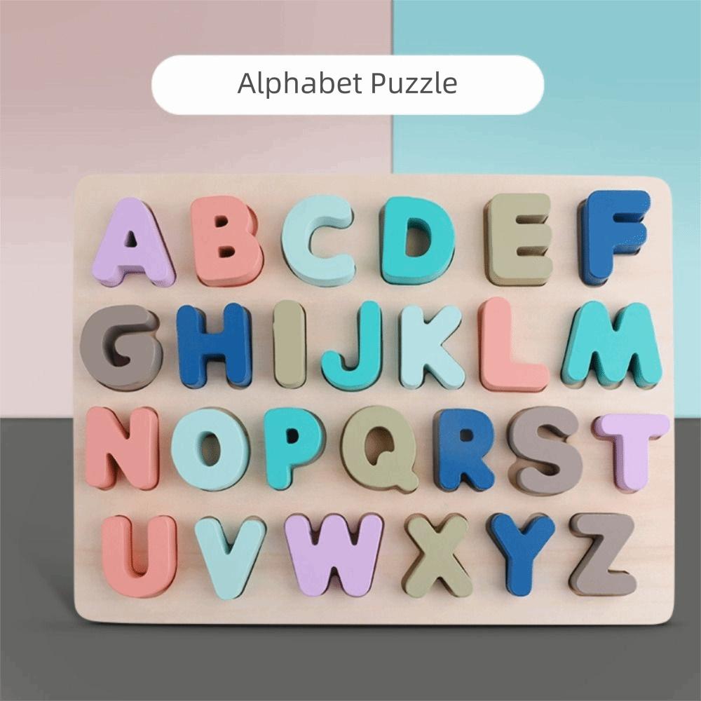 Matching Games Alphabet Number Puzzle Mathematics Kids Puzzle Toys 3D Wooden Board  Birthday Gift