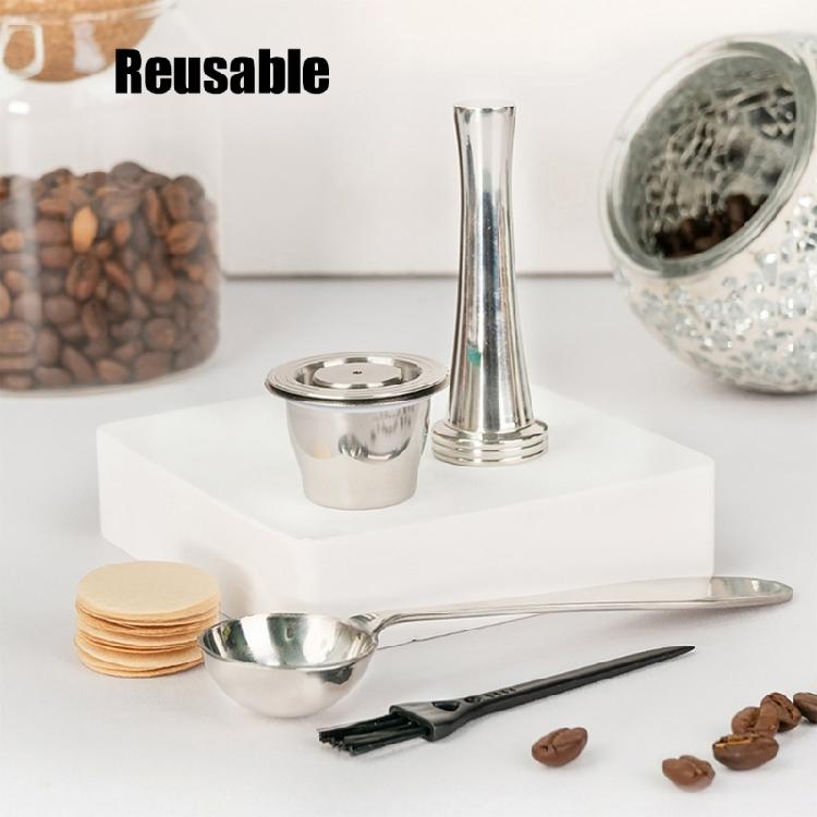 Praktische Kaffeebecher-Zubereitungsausrüstung Filterblatt Kaffeepulver Tamper mit Bürste für verbesserte Aromenentwicklung