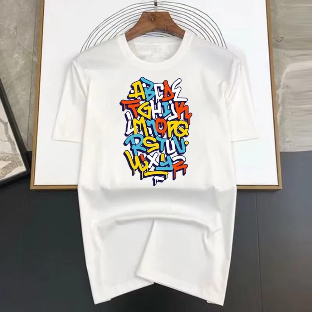 Luxusní značkové tričko s 26 anglickými písmeny pro muže Letní Vintage Unisex Tričko nadměrné velikosti Y2k Tops Krátký rukáv Pánské