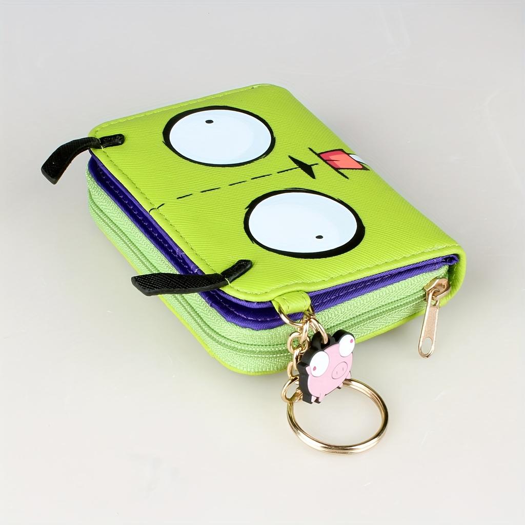 Miniso 3D Tri-fold Wallet Stylish Green Card Holder with Coin Pocket and ID Window
