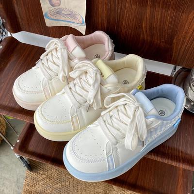 Printemps et été baskets basses à couleurs assorties version coréenne en toile femme Harajuku respirantes style Hong Kong tendance street style chaussures blanches N2307