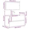 VidaXL Ensemble de meubles de salle de bain 3 pcs gris béton, armoire de salle de bain, armoire de rangement de toilette, 3324918