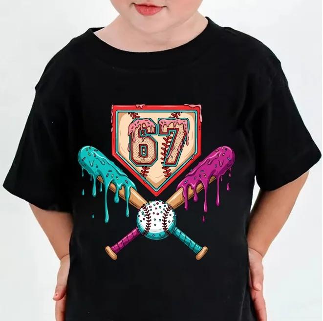 67 Menme Tshirt for boys girls funny digital pritins summer short sleeve tee comfortable tops streetwear fashion kids clothes