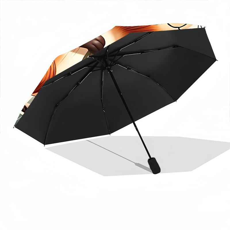 1pc Capybara Flowers Automatic Open/Close Folding Umbrella - Compact 8-Rib Design, Daily Use, Perfect Gift for Friends & Family Yy260327058