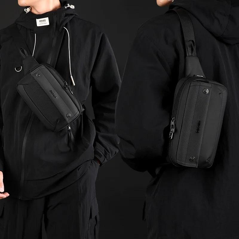 Men's Chest Bag Waterproof Travel Handbag Multi-functional Outdoor Sports Shoulder Bag Portable Waist Pack Crossbody
