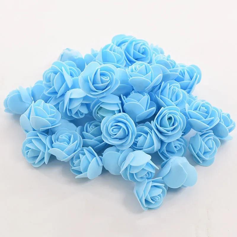 50pcs/bag  PE Foam Fake Flower Roses Head Artificial Flowers  Wedding Decoration for Scrapbooking Gift Box Diy Wreath Multi-use